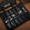 We Knife Co Ltd Black Nylon Knife Roll Holds 10 Folding Knives