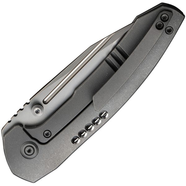 We Knife Co Ltd Trogon Framelock Gray Folding Knife 3.25" CPM-20CV Tanto