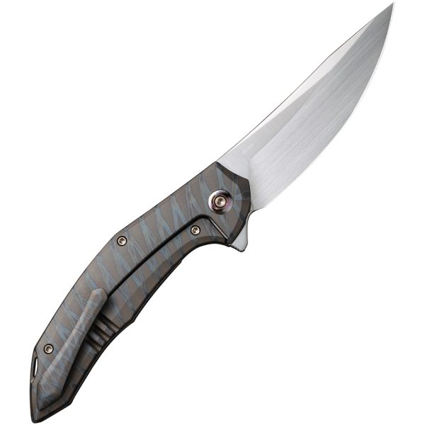 We Knife Co Ltd Merata Framelock Tiger Ti Folding Knife 3.75" CPM-20CV