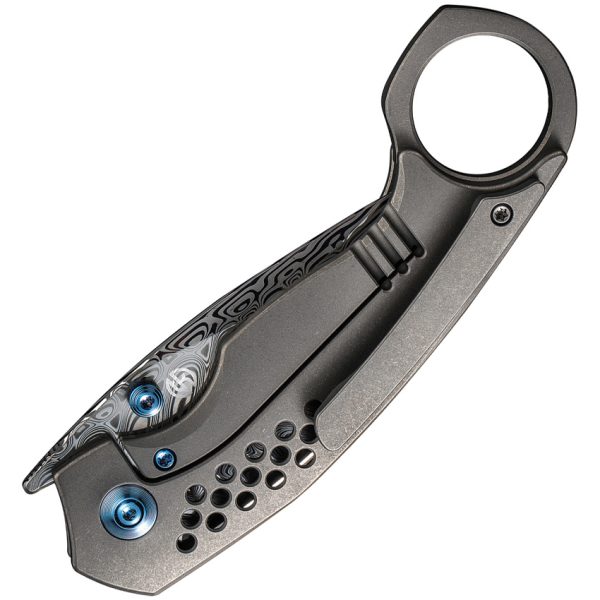 WE22013DS1_add_01 We Knife Co Ltd Envisage Framelock Damascus Folding Knife 2.38" Gray Titanium