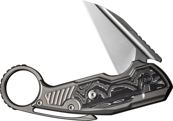 We Knife Co Ltd Yardbird Button Lock Folding Knife 2.38" CPM-20CV Titanium