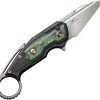 We Knife Co Ltd Yardbird Button Lock Folding Knife 2.38" CPM-20CV Black