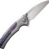 We Knife Co Ltd Ziffius Button Lock Folding Knife 3.75" CPM-20CV Gray Titanium