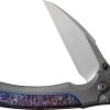 We Knife Co Ltd Ziffius Button Lock Folding Knife 3.75" CPM-20CV Gray Titanium
