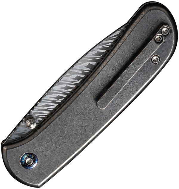We Knife Co Ltd Qubit Button Lock Damasteel Folding Knife 3.25"