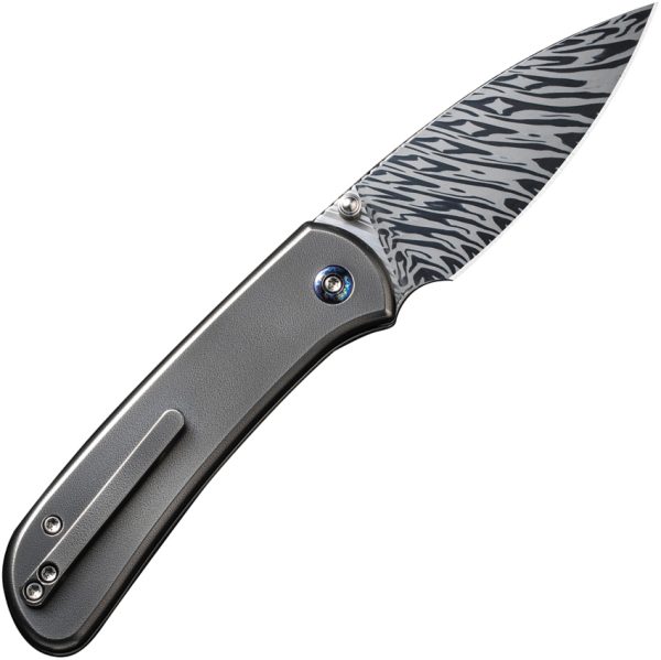 We Knife Co Ltd Qubit Button Lock Damasteel Folding Knife 3.25"