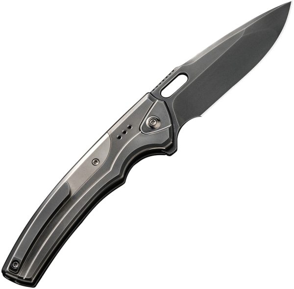 We Knife Co Ltd Exciton Button Lock Folding Knife 3.63" CPM-20CV Titanium Gray