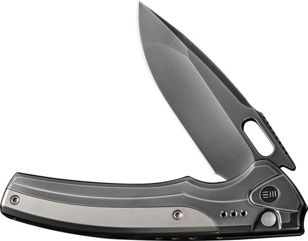 We Knife Co Ltd Exciton Button Lock Folding Knife 3.63" CPM-20CV Titanium Gray