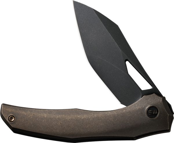 We Knife Co Ltd Ignio Framelock 3.38" CPM-20CV Black Blade Bronze Titanium Folding Knife