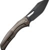 We Knife Co Ltd Ignio Framelock 3.38" CPM-20CV Black Blade Bronze Titanium Folding Knife