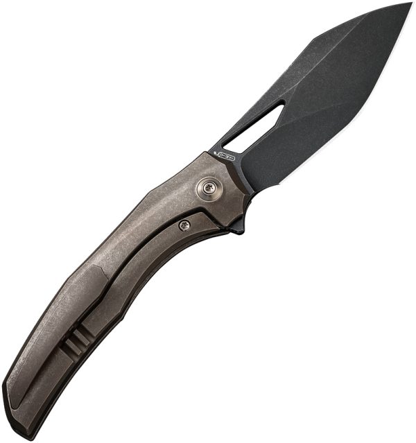 We Knife Co Ltd Ignio Framelock 3.38" CPM-20CV Black Blade Bronze Titanium Folding Knife
