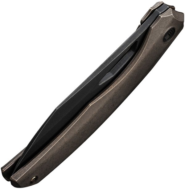 We Knife Co Ltd Ignio Framelock 3.38" CPM-20CV Black Blade Bronze Titanium Folding Knife