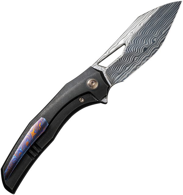 We Knife Co Ltd Ignio Framelock Damasteel Folding Knife Black