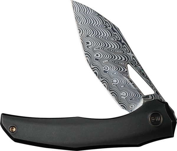 We Knife Co Ltd Ignio Framelock Damasteel Folding Knife Black