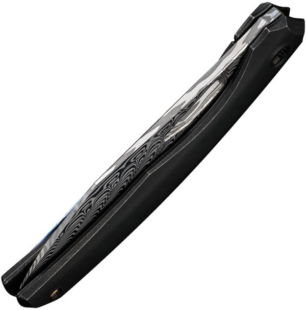 We Knife Co Ltd Ignio Framelock Damasteel Folding Knife Black