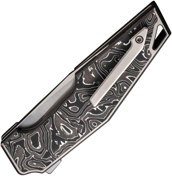 We Knife Co Ltd OAO Framelock Folding Knife 3.5" CPM-20CV Black Titanium
