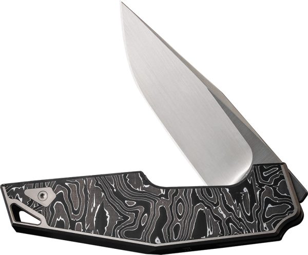 We Knife Co Ltd OAO Framelock Folding Knife 3.5" CPM-20CV Black Titanium