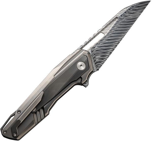 WE23012BDS1_add_02 We Knife Co Ltd Falcaria Framelock Damasteel Wharncliffe Folding Knife