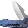 We Knife Co Ltd Harpen Framelock Folding Knife 3" CPM-20CV Blue Titanium