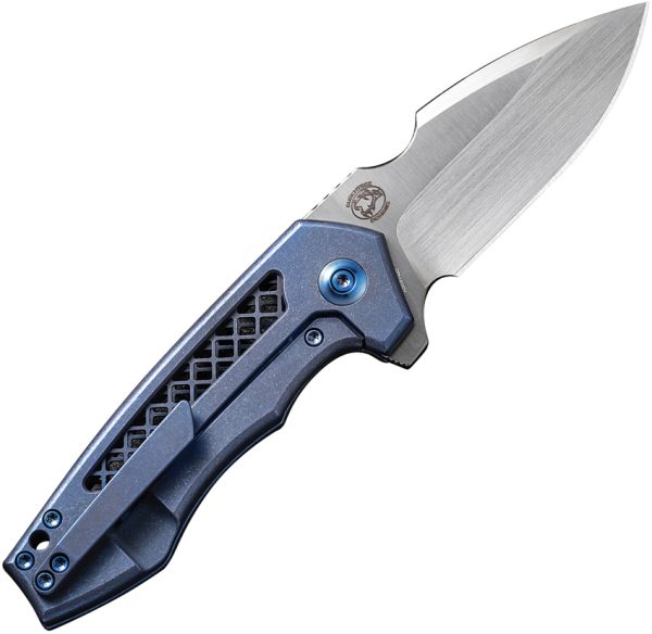 We Knife Co Ltd Harpen Framelock Folding Knife 3" CPM-20CV Blue Titanium
