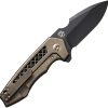 We Knife Co Ltd Harpen Framelock Folding Knife Bronze Titanium 3" CPM-20CV