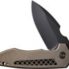 We Knife Co Ltd Harpen Framelock Folding Knife Bronze Titanium 3" CPM-20CV