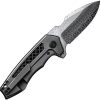 We Knife Co Ltd Harpen Framelock Damasteel Folding Knife Gray Titanium