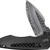 We Knife Co Ltd Harpen Framelock Damasteel Folding Knife Gray Titanium