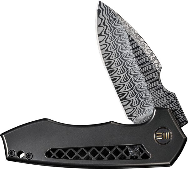 We Knife Co Ltd Harpen Framelock Damasteel Folding Knife Gray Titanium