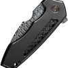 We Knife Co Ltd Harpen Framelock Damasteel Folding Knife Gray Titanium