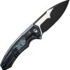 We Knife Co Ltd Hyperactive Framelock Folding Knife 3.88" Vanax Black Blue Titanium