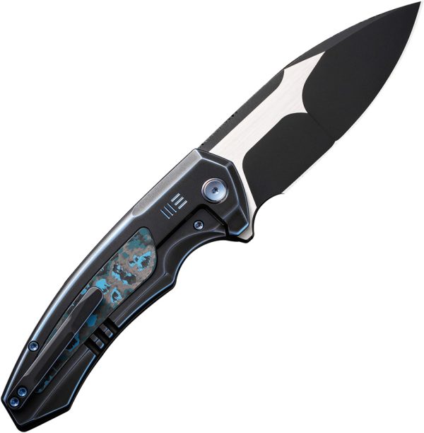 We Knife Co Ltd Hyperactive Framelock Folding Knife 3.88" Vanax Black Blue Titanium