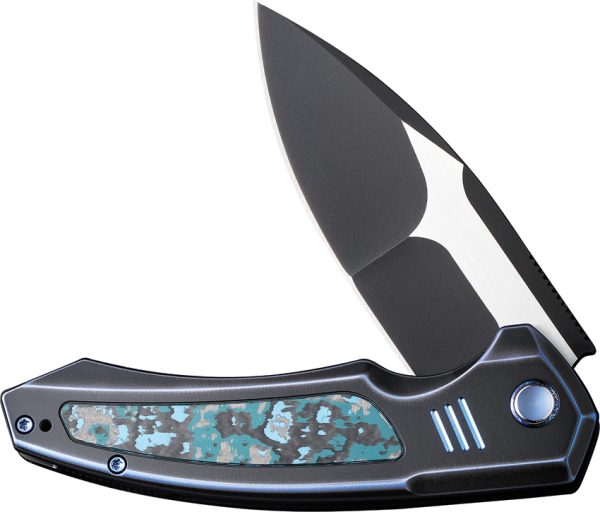 We Knife Co Ltd Hyperactive Framelock Folding Knife 3.88" Vanax Black Blue Titanium