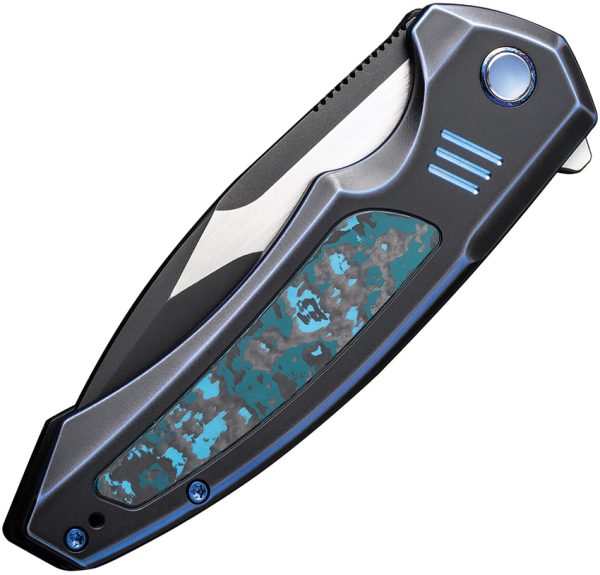 We Knife Co Ltd Hyperactive Framelock Folding Knife 3.88" Vanax Black Blue Titanium