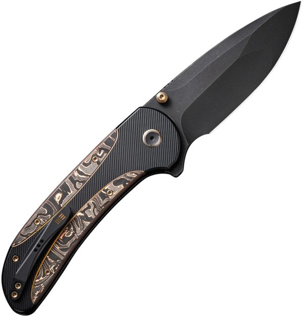We Knife Co Ltd Zizzit Button Lock Folding Knife CPM-20CV Black Titanium