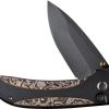 We Knife Co Ltd Zizzit Button Lock Folding Knife CPM-20CV Black Titanium