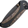 We Knife Co Ltd Zizzit Button Lock Folding Knife CPM-20CV Black Titanium