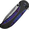We Knife Co Ltd Zizzit Button Lock Folding Knife Damascus Steel Black Titanium