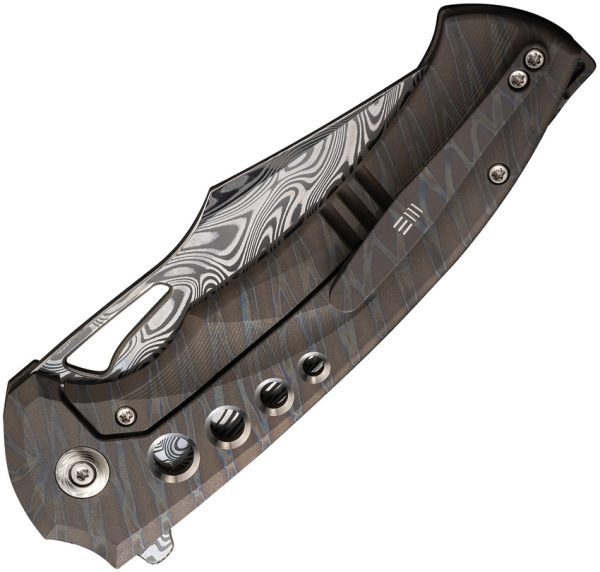 We Knife Co Ltd Swiftfin Framelock 3.88" Damasteel Folding Knife