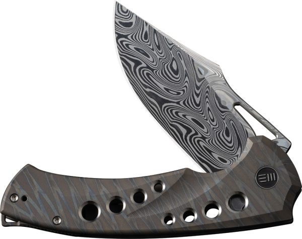 We Knife Co Ltd Swiftfin Framelock 3.88" Damasteel Folding Knife