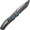 We Knife Co Ltd Swordfin Linerlock Folding Knife Damascus Tanto Gray Titanium