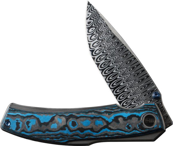 We Knife Co Ltd Swordfin Linerlock Folding Knife Damascus Tanto Gray Titanium