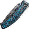 We Knife Co Ltd Swordfin Linerlock Folding Knife Damascus Tanto Gray Titanium