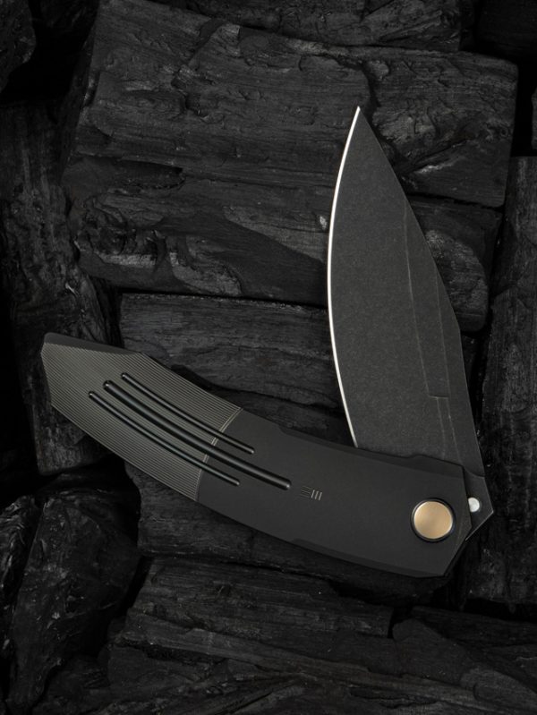 We Knife Co Ltd Sine Wave Linerlock Folding Knife 3.88" Black M390