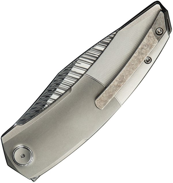 We Knife Co Ltd Sine Wave Damasteel Linerlock Folding Knife