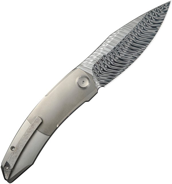 We Knife Co Ltd Sine Wave Damasteel Linerlock Folding Knife