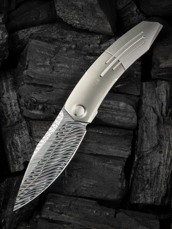 We Knife Co Ltd Sine Wave Damasteel Linerlock Folding Knife