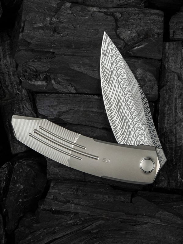 We Knife Co Ltd Sine Wave Damasteel Linerlock Folding Knife
