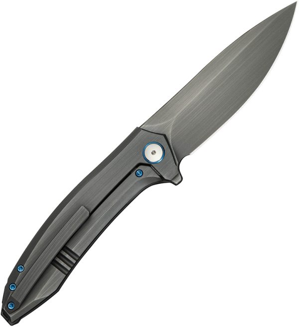 We Knife Co Ltd Acuminal Framelock 4" Vanax Gray Titanium Folding Knife