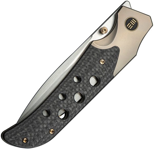 We Knife Co Ltd Guthrie Bolster Lock Folding Knife 4" CPM-20CV Champagne Titanium